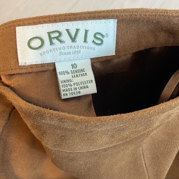 Orvis 100% Genuine Leather Suede Midi Skirt - Picture 4 of 4